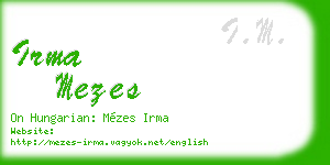 irma mezes business card