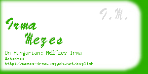 irma mezes business card